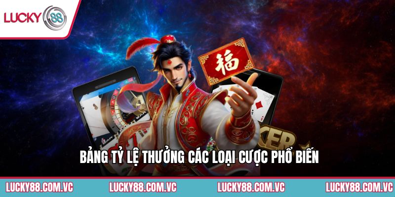 Bảng tỷ lệ thưởng các loại cược phổ biến